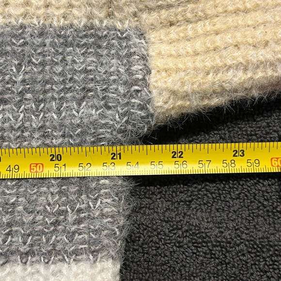 SHEIN | Striped Knit Sweater - Gray, Cream, and Tan | Size M - Picture 7 of 9